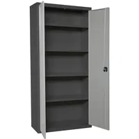 Proregal Stahlschrank Metall 100x180x40 cm Grau 4 Fachböden