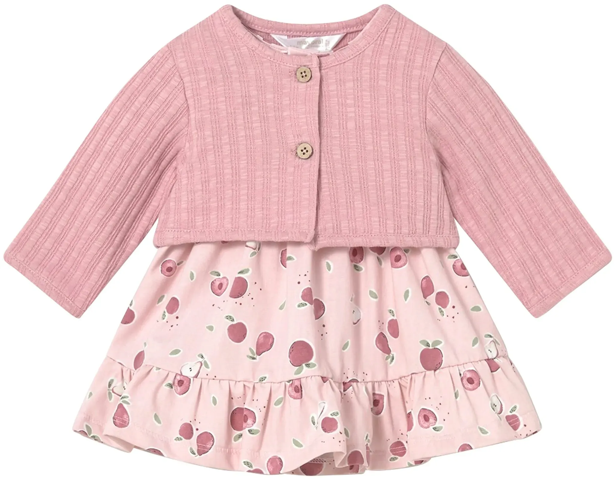 Mayoral 2-tlg. Set Kleid Flügelarm und Bolero Äpfel, rosa | rot, 62