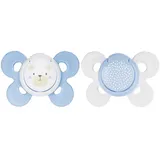 Chicco PhysioForma Comfort Schnuller 2-6 Monate, Baby Schnuller mit Silikonsauger, unterstützt die physiologische Atmung und die richtige Mundentwicklung, blau in verschiedenen Farben, 2 Stück