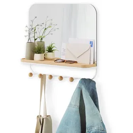 Umbra Wandgarderobe Estique 46 x 41 cm Weiß / Braun