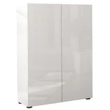 home24 Mister Bianco 80 x 115 x 34 cm weiß hochglänzend / weiß