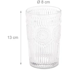 Relaxdays Vintage Trinkgläser 0,4 l 4er Set