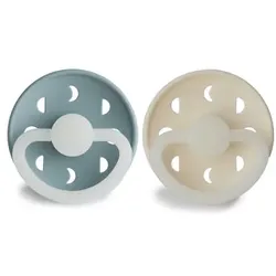 FRIGG Nachtschnuller Silikon Moon Phase Blue / Cream 0-6 Monate