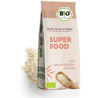 Safranwunder Bio Ashwagandha Pulver 250g | Fein gemahlene Withania Somnifera Wurzel | 100% natürlich & aus Indien | Ideal für Smoothies, Ayurveda-Rezepte | Cortisol senken | DE-ÖKO-zertifiziert