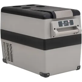 vidaXL Kühlbox mit Griff und Adapter Schwarz und Grau 55 L PP & PE