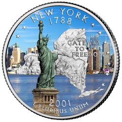 250 Jahre USA – Kollektion "USA State Quarter Dollars farbveredelt"