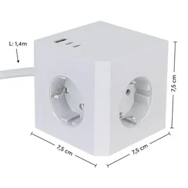 Mican Steckdosenwürfel 7,5x7,5x7,5 cm Weiß 1 St.