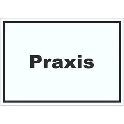 Praxis Aufkleber mit Text Arzt Gesundheit waagerecht A5 (148x210mm)