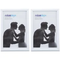 Relaxdays Bilderrahmen 2er Set, 10x15 cm, Passepartout 9x13 cm,