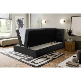 venasi Jessa Boxspringbett mit Bettkästen H2/H3 Matratze SCHWARZ - Schwarz