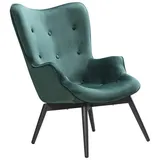 dynamic24 Sessel Grün Samt Relaxsessel Polstersessel Ohrensessel Loungesessel