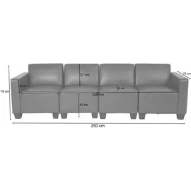 MCW 4-Sitzer Sofa rot-braun