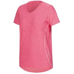 T-Shirt TRIGEMA "TRIGEMA Sportshirt in Melange-Optik", Damen, Gr. XL, rosa (flamingo), 90% Polyester, 10% Elastan, sportlich, Kurzarm, Shirts