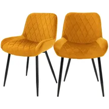ML-Design Esszimmerstuhl Orange, Metall, 60x81x54 cm, Esszimmer, Stühle, Esszimmerstühle, Senfgelb, Sitzfläche aus Samt, Metallbeine,