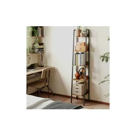 VASAGLE Bücherregal 33,8 x 30 x 170 cm Braun-Schwarz