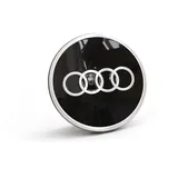 Audi 81A601170 Radzierkappe (1 Stück) Nabenkappe Nabendeckel Radnabenkappe Felgendeckel, schwarz/silber