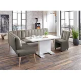 exxpo - sofa fashion Costa 197 x 92 x 265 cm Naturleder langer Schenkel rechts stein