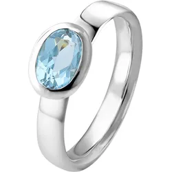 Acalee 90-1012-01 Topas Ring Weißgold 333 / 8K Echter Topas Blau, 52/16,6