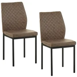 Hti-Living Esszimmerstuhl 2er Set Antikdunkelbraun Tromi