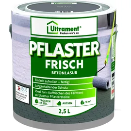 Ultrament Pflaster Frisch 2,5 L Grau | Malerzubehör - Gehwegplatten | UV- und witterungsbeständig, Farbtonauffrischer