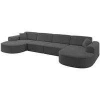 Altdecor Wohnlandschaft Grau, Textil, 6-Sitzer, U-Form 388x79x171 cm, Wohnzimmer,