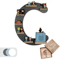 MR TEDDY BEAR Kinderregal Buchstabe C | Holzregal für Toniebox und Tonies | Tonie-Regal hergestellt in der EU | Wandregal zum Spielen und Sammeln | Für Mädchen und Jungen | im C Design in Anthrazit