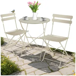 tectake® Bistrotisch Set, für 2 Personen, widerstandsfähig, Belastbarkeit Stuhl 120 kg