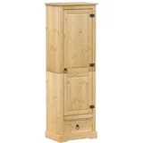 vidaXL Kleiderschrank, Garderobenschrank mit Metallgriff Schublade, Holzschrank Schrank für Schlafzimmer, Drehtürenschrank, Massivholz Kiefer