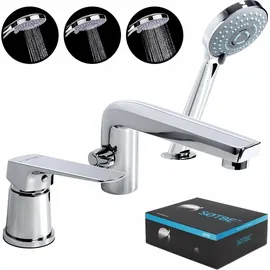 sotbe 3-Loch Badewannenarmatur mit Brausegriff Chrom