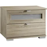 Z2 Livetastic Nachtschrank, Eiche, Metall, 2 Schubladen, 52x40x38 cm Schlafzimmer, Nachttische