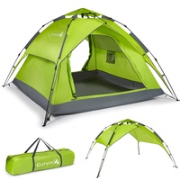 Camping Zelt 3-4 Personen Pop Up Familie Kuppelzelt Wasserdicht, 2 in 1 Festival Zelt für Camping Outdoor Backpacking