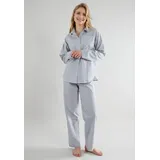 Tom Tailor "Positivism", Damen, Gr. 46 (XXXL), blau (blau, mittel, streifen), Popeline, Obermaterial: 100% Baumwolle, gestreift, casual, bequem lang, Langarm, Homewear-Sets, mit klassichem Schnitt