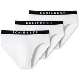 SCHIESSER Slip mit Logo-Bund im 3er-Pack, Weiss, XL