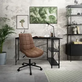 ML-Design Bürostuhl Braun, Kunstleder Sitzfläche, Metallgestell, Polsterstuhl mit Rückenlehne, höhenverstellbar, 360° Drehstuhl mit 5 Rollen - Braun