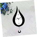 PRETYZOOM Schwingende Wanduhr wanduhren Wall Clock pendeluhr Tropfenförmige Wanduhr modern wanduhr Moderne wanduhr Schaukel Wanduhr stilvolle wanduhr Acryl-Wanduhr kreative wanduhr Black