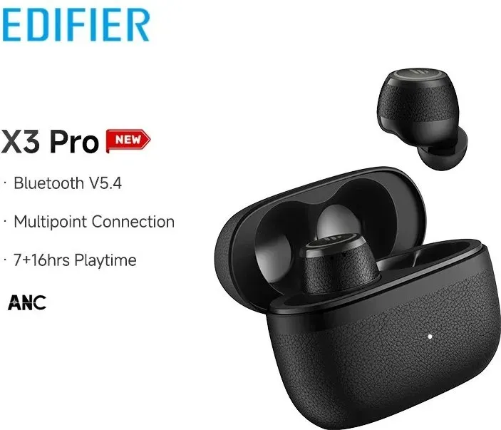 EDIFIER X3 Pro In-Ear Bluetooth-Headset mit Freisprechfunktion, schweißresistent, mit Ladeetui, Schwarz