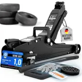 Tarpofix® Wagenheber 2,5t hydraulisch (85-380 mm Hubhöhe) | Premium Hydraulik Rangierwagenheber 2,5 t mit sanftem Hydraulikhub | Hydraulischer Wagenheber flach für SUV & tiefergelegte Autos | Schwarz