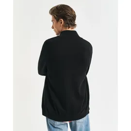 GANT Strickjacke Casual COTTON ZIP Cardigan Stehkragen, Baumwolle, Langarm