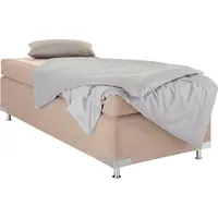 Westfalia Schlafkomfort Boxspringbett "Holland", beige (sand), B:122cm L:201cm, Microvelours