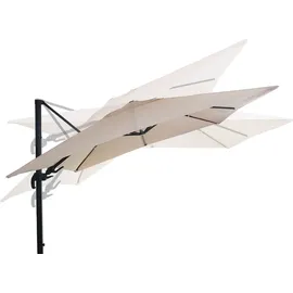 Mendler Gastronomie-Ampelschirm HWC-A96 400 x 300 cm beige inkl. Ständer