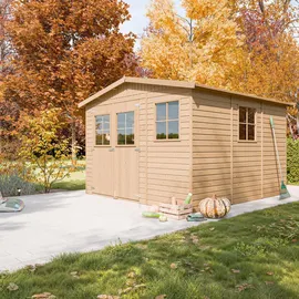 TIMBELA Gartenhaus 3,35 x 2,68 m Natur