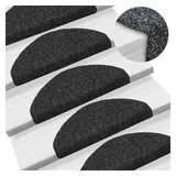 vidaXL Stufenmatten Selbstklebend 15 Stk. 65x21x4 cm Schwarz