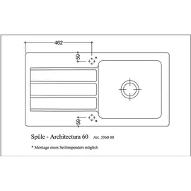 Villeroy & Boch Architectura 60 stone white + Excenterbetätigung