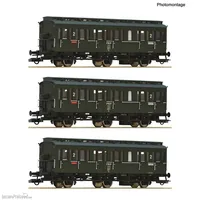 Roco 3-tlg. Set: Abteilwagen By PKP 6200100 H0