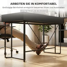 Homcom Computertisch mit 2 Schubladen Bürotisch im Modern-Design, Metallgestell für Arbeitszimmer Schlafzimmer Home Office, 120 x 60 x 77 cm Schwarz