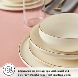 KARACA Stream Bone Meridian Tafelservice 24-tlg. weiß/gold