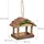 Relaxdays Vogelfutterhaus Holz, zum Aufhängen, HBT: 19 x 22 x 16,5 cm, Garten, Vogelfutterspender für Kleinvögel, Natur