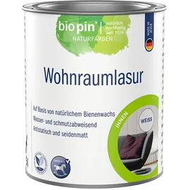 Biopin Wohnraumlasur Weiß 0,375 l