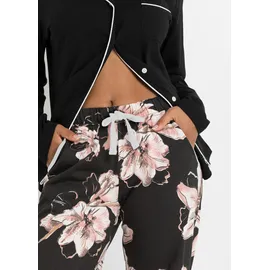bonprix Pyjama Schwarz 52/54