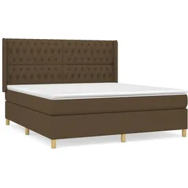 vidaXL Boxspringbett mit Matratze Dunkelbraun 180x200 cm Stoff